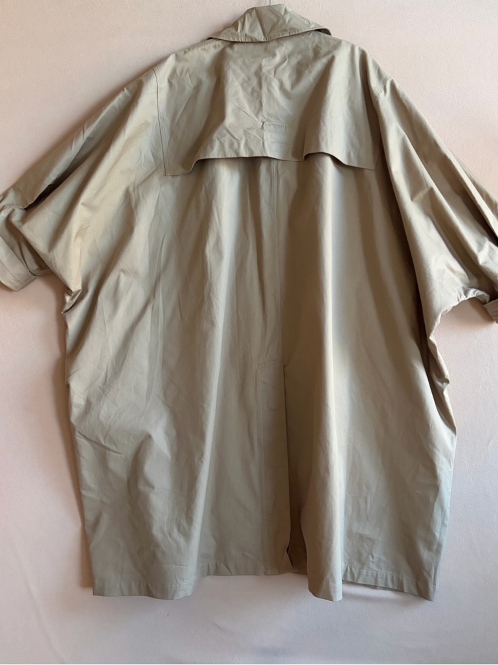 Michael Kors Collection Italian Made Oversized‎ Trench Coat Sand Minimalist OS - Picture 14 of 15
